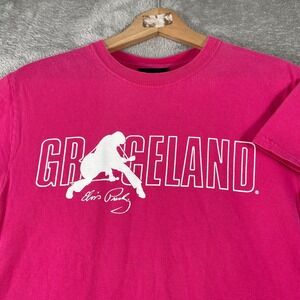 Vintage Graceland‎ Elvis Presley Shirt Women's Small Pink Y2K Rock Music 2000s